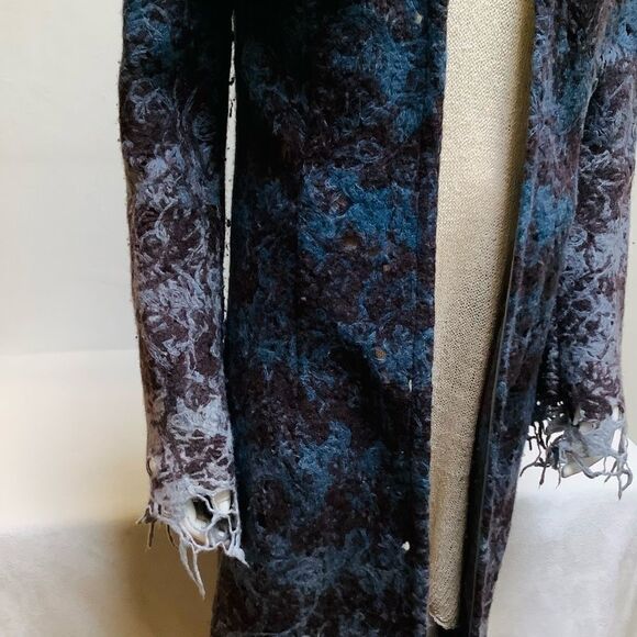 LOTTA STENSSON HANDMADE ARTIST WOVEN FULL LENGHT COAT  VINTAGE EUC MEDIUM - Picture 3 of 13